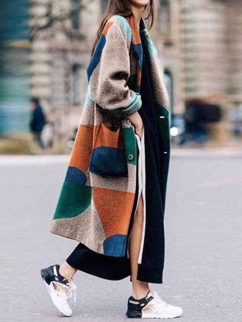 Fashion Print Long sleeve Coat