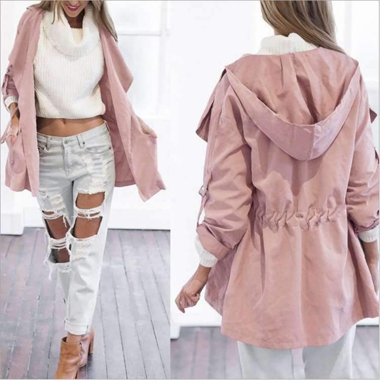 Fashion Pure Lacing Hoodies Coats