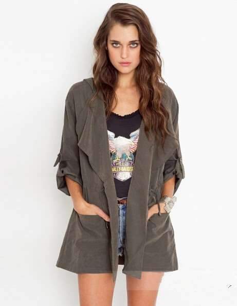 Fashion Pure Lacing Hoodies Coats