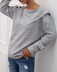 Casual Pure Knit Long sleeve Lapel Sweaters