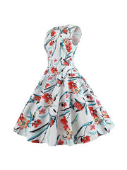 Round Neck Floral Printed Skater Dress