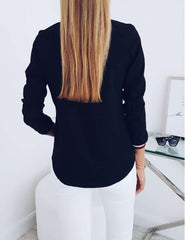 Fashion Gored Stripe V neck Long sleeve Blouses