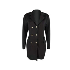 Fashion Pure Lapel Fastener Blazer Bodycon Dresses