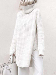Pure Knit High collar Vent Sweaters