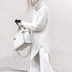 Pure Knit High collar Vent Sweaters