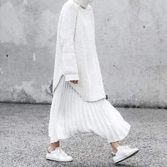 Pure Knit High collar Vent Sweaters