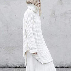 Pure Knit High collar Vent Sweaters