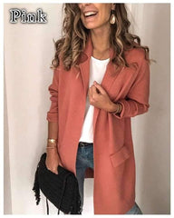 Pure Long sleeve Lapel Fake pocket Coats