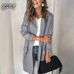 Pure Long sleeve Lapel Fake pocket Coats