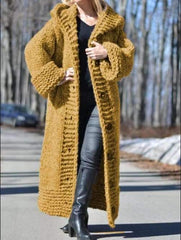 Pure Fashion Knit Hoodies Loose Coat