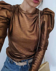 Fashion Pure Long sleeve Round neck T-Shirts