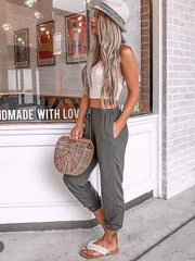 Casual Loose Women Thin Comfy Waist Tie Women Long Pants