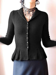 Casaul Pure Knit Fastener  Sweaters