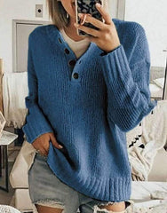 Casual Fashion Long sleeve Pure Fastener Knit Sweaters