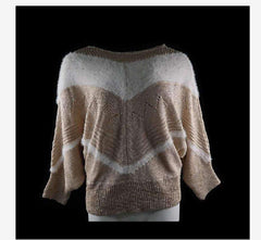 Loose Plush V neck Knit Plus Sweaters