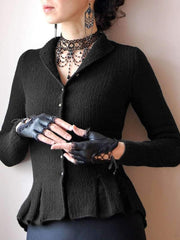 Casaul Pure Knit Fastener  Sweaters