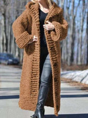 Pure Fashion Knit Hoodies Loose Coat