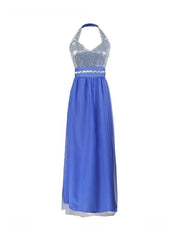 Purple Sexy Halter Beaded Backless Party dress Evening Dress