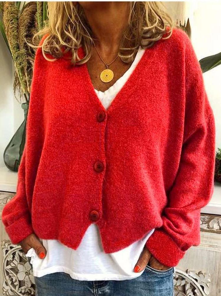 Casual Loose Knit Sweater Cardigan