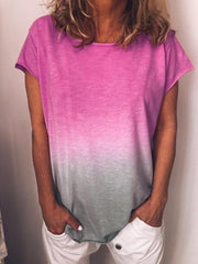 Rainbow gradient printed T-shirts
