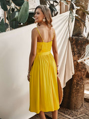 Fashion Pure Vest Fastener Backless Maxi Dresses
