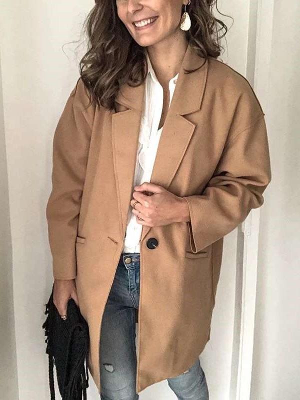 Pure Loose Lapel WoolenCoats
