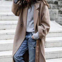 Fashion Pure Long sleeve Lapel Coats
