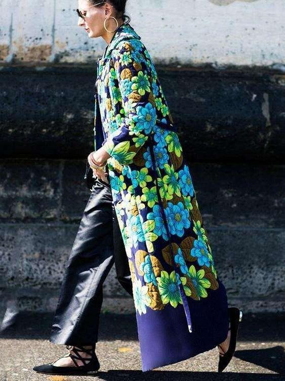 Fashion Print Retro Long Coats