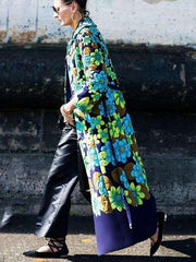 Fashion Print Retro Long Coats