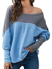 Fashion Off shoulder Gored Batwing sleeve T-Shirts