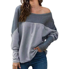 Fashion Off shoulder Gored Batwing sleeve T-Shirts