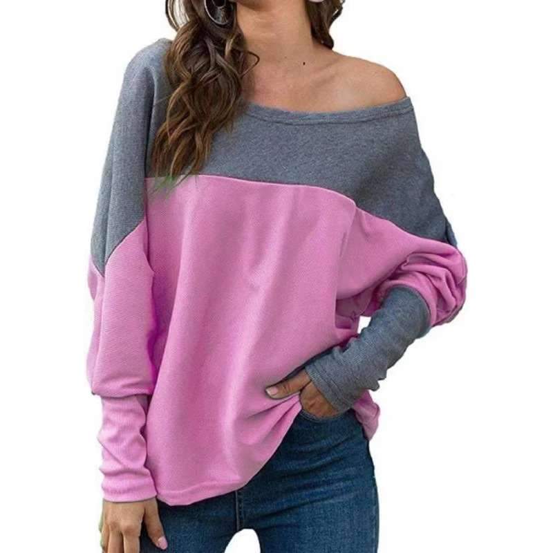 Fashion Off shoulder Gored Batwing sleeve T-Shirts