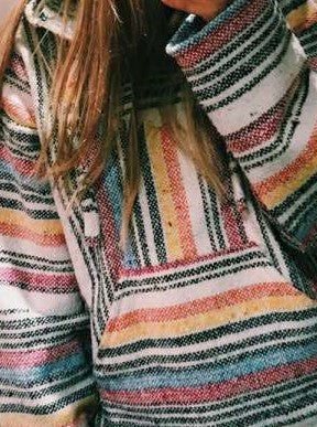 Casual Loose Stripe Long sleeve Hoodies Sweatshirts