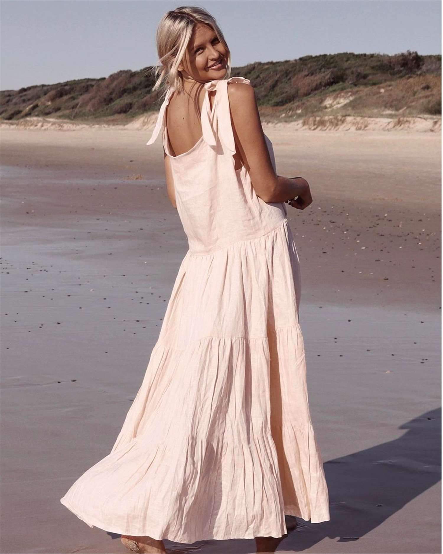 Fashion Loose Round neck Vest Maxi Dresses