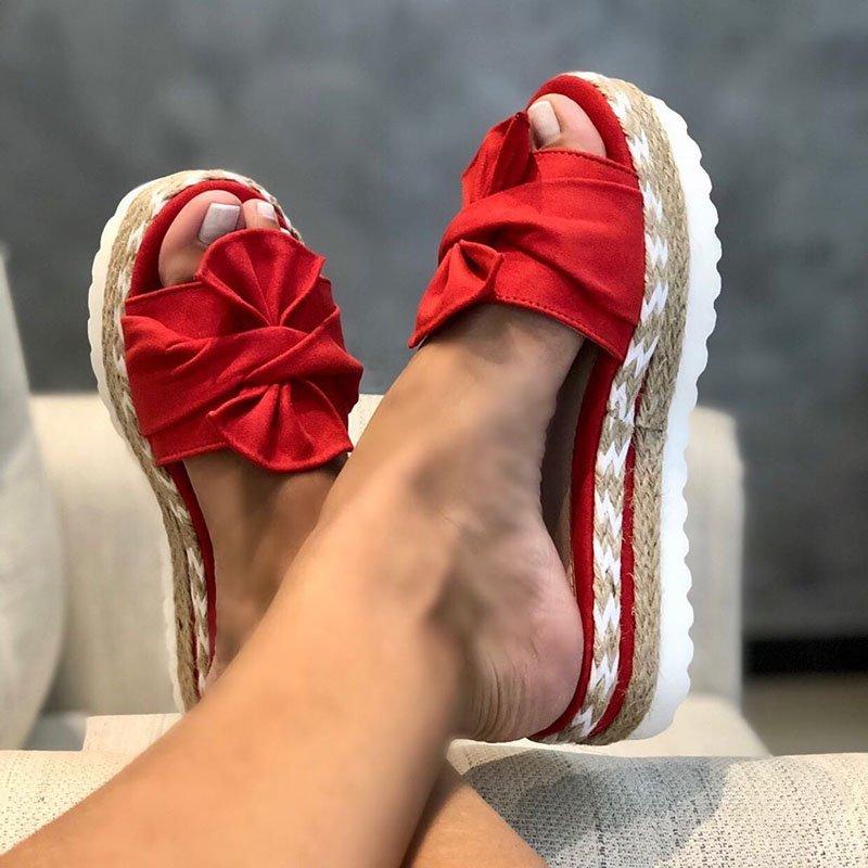 Women Casual Daily Comfy Bowknot Slip On Sandals