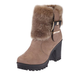 Plain  Stiletto  High Heeled  Faux Suede  Casual Boots