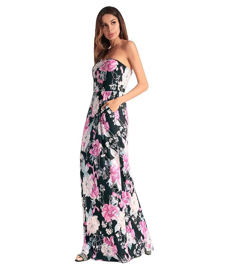 Sexy Print Vest Maxi Dresses