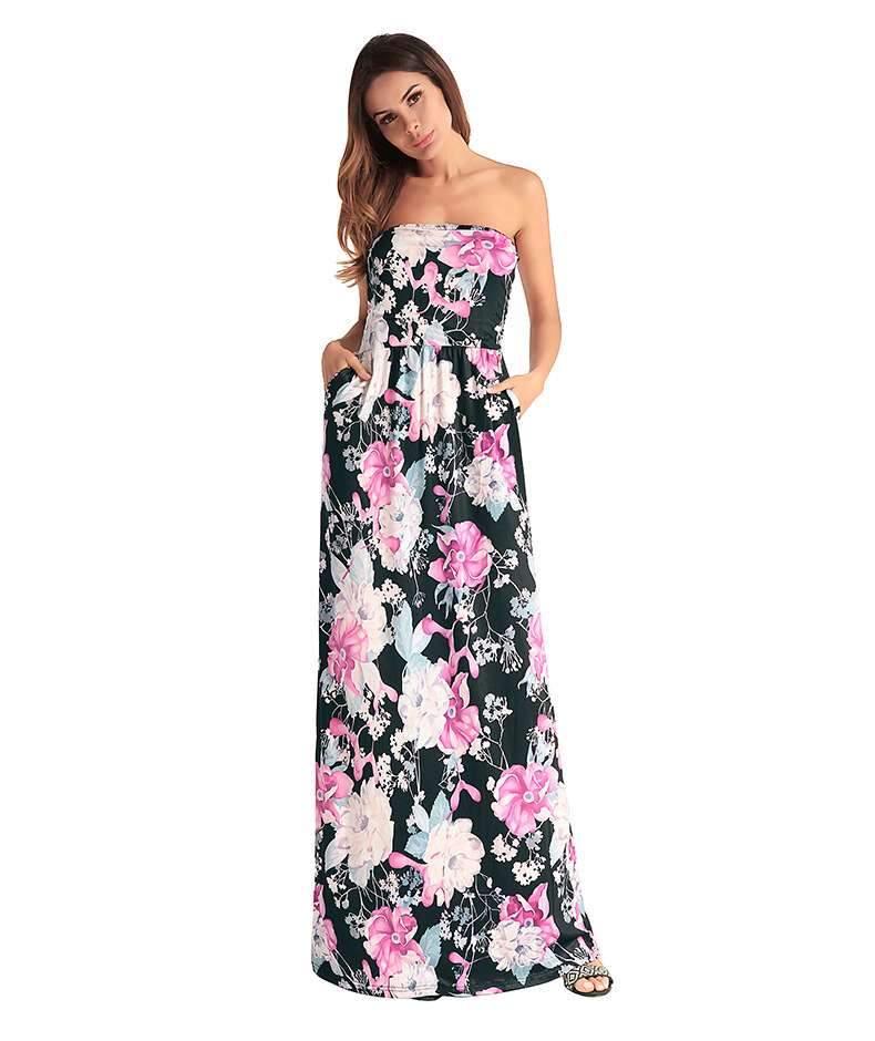 Sexy Print Vest Maxi Dresses