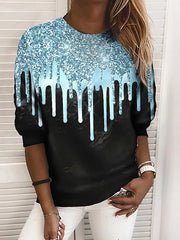 Women bling bling round neck sweatshirts