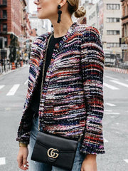 Colorful Round Neck Fashion Woman Coat