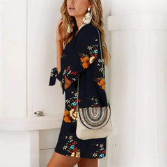 Casual Loose Print Half sleeve Shift Dresses