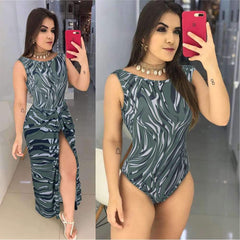 Fashion Print Plus Two-piece suit Dress