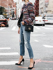 Colorful Round Neck Fashion Woman Coat