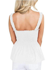 Fashion Pure Plicated Falbala Vests
