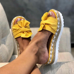 Women Casual Daily Comfy Bowknot Slip On Sandals