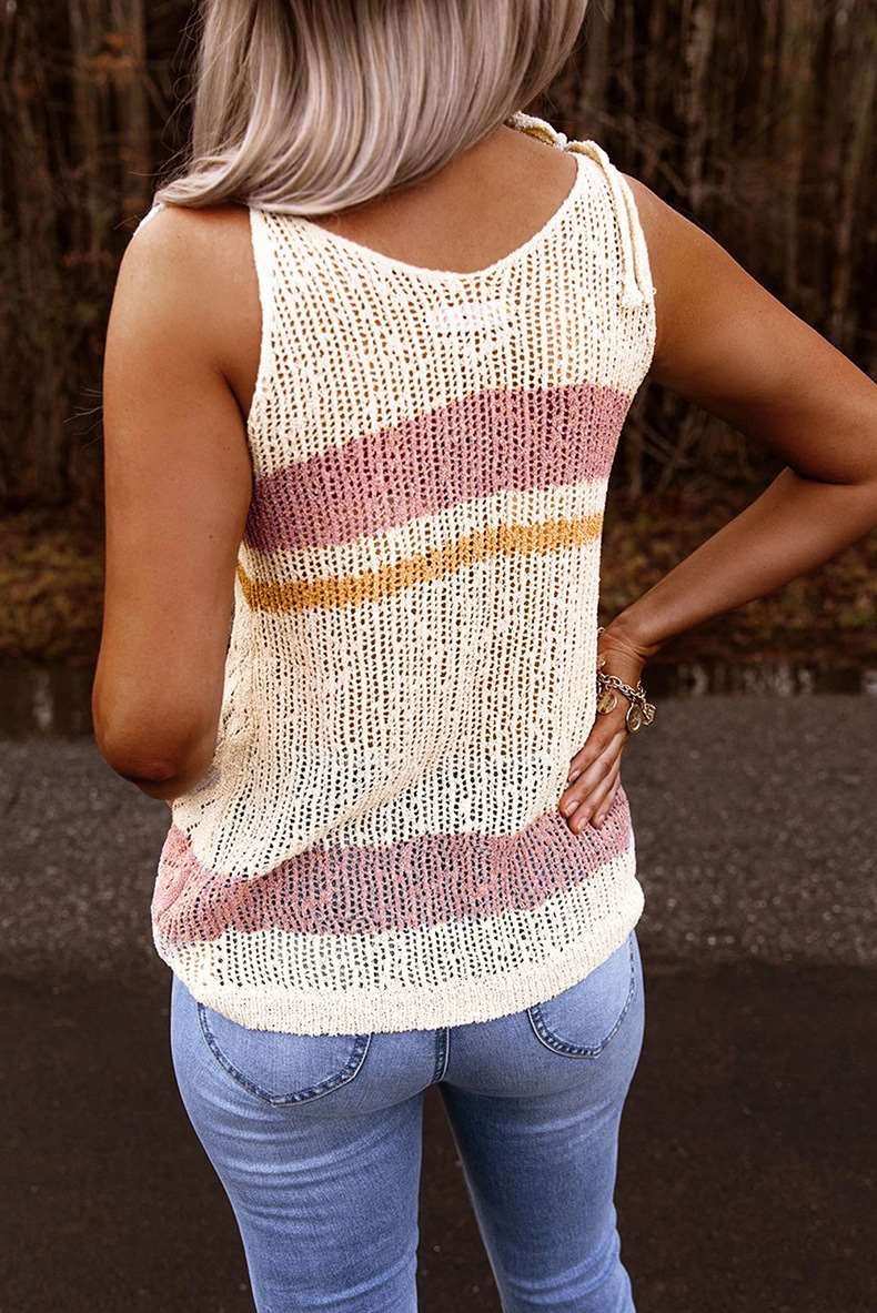 Casual V neck Vest Knit T-Shirts