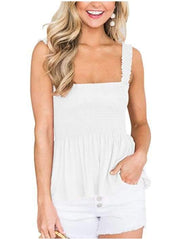 Fashion Pure Plicated Falbala Vests