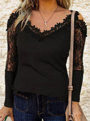 Casual Plain V Neck Shirts & Tops
