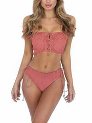 Sexy Cross Strap Two-piece Bikini Suit Swimwear