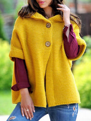 Loose knit hooded cardigan coats for autumn